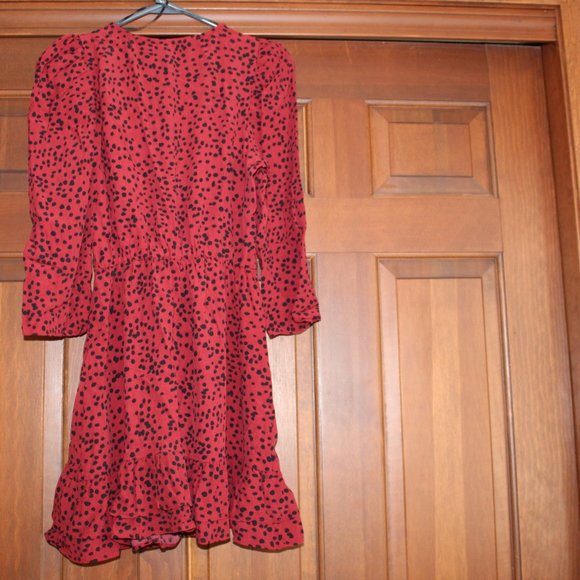 New Zara Long-Sleeved Dark Burgundy Mini Dress - Picture 5 of 5